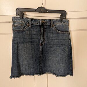 Denim skirt size L frayed hem